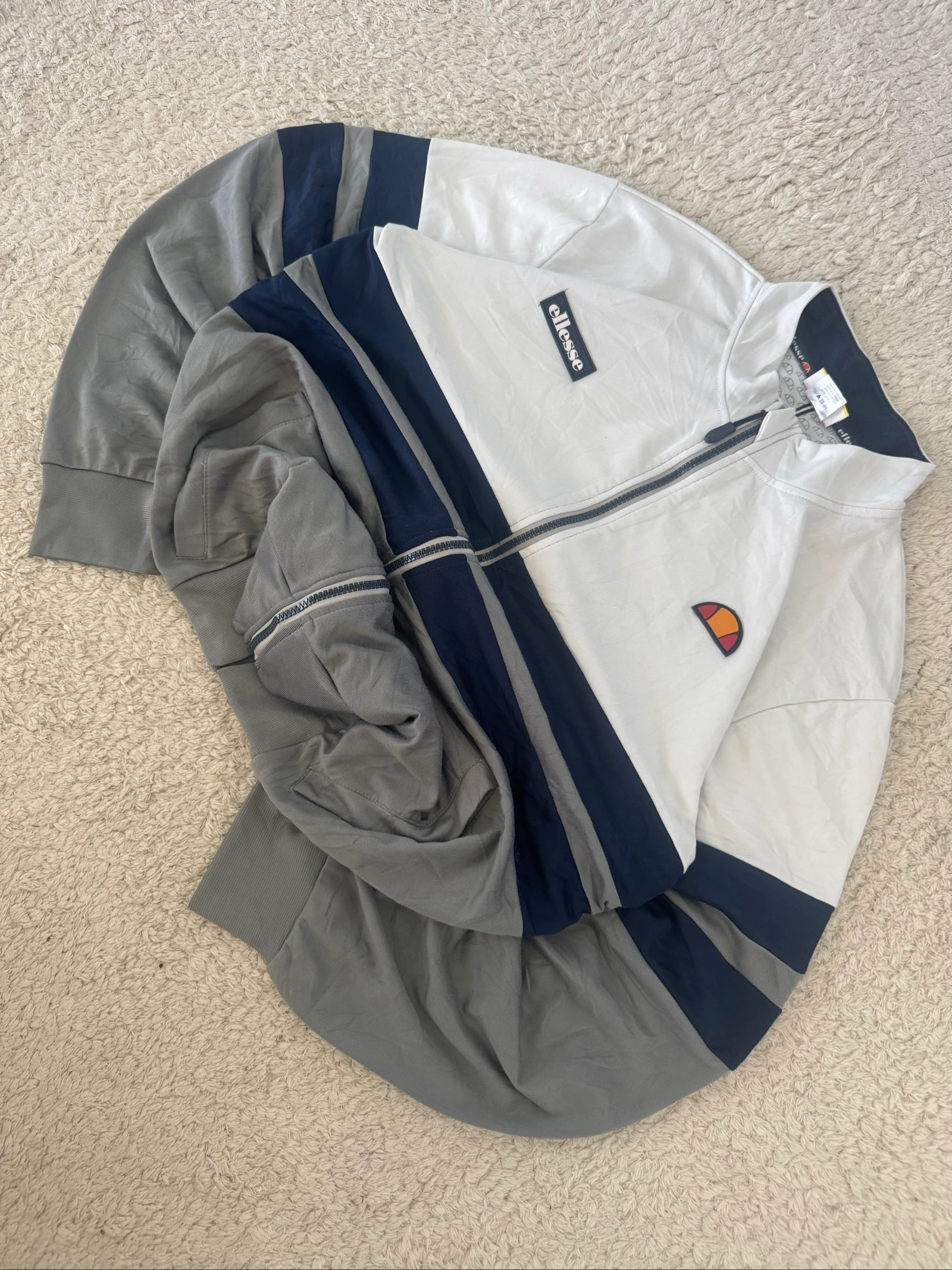 Ellesse Heritage Track Jacket Full Zip White Grey Vintage Y2K Sportswear Men M – photo 3